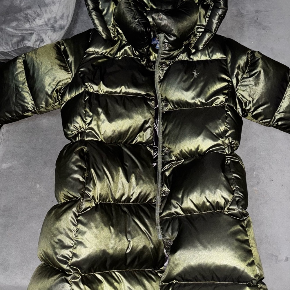 Shiny Puffer Jacket with Hood
